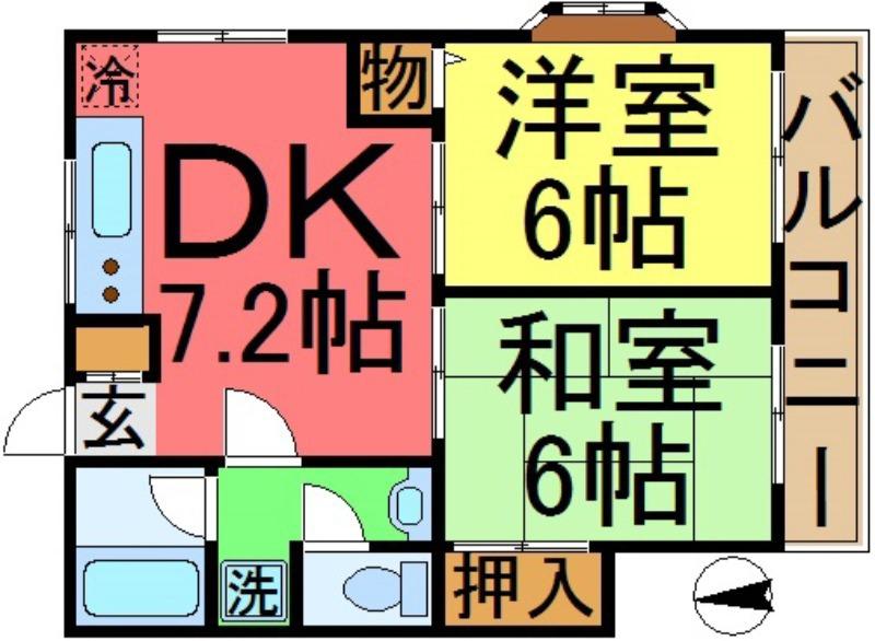 第三サニーハイツ(2DK/2階)の間取り写真