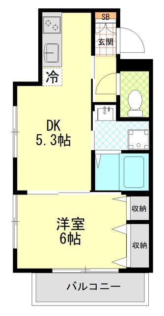 NAKAHA LIFE(1DK/1階)の間取り写真