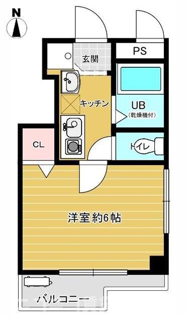 シャルル錦糸町(1K/4階)の間取り写真