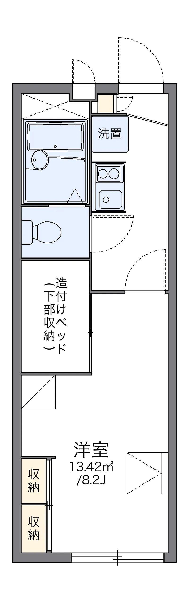 レオパレスアールユー(1K/1階)の間取り写真