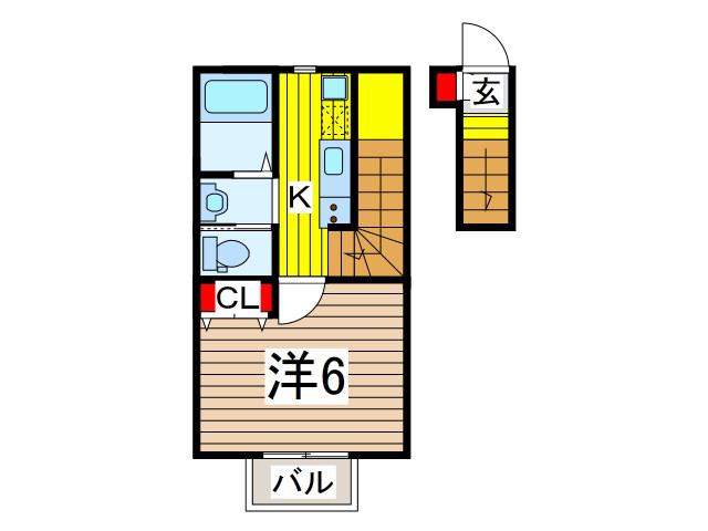キャメル川口西青木(1K/2階)の間取り写真