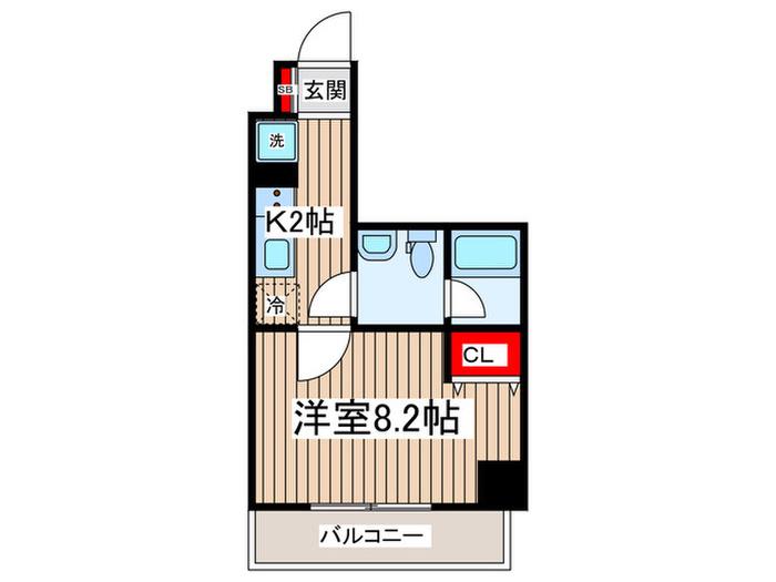 LUNIQ錦糸町(1K/6階)の間取り写真