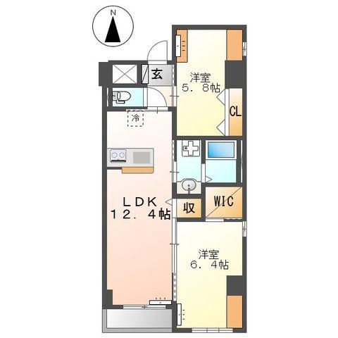 キーファ(2LDK/6階)の間取り写真