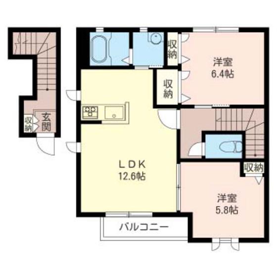BWドミール(2LDK/2階)の間取り写真