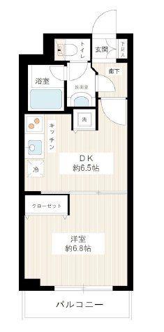 カスタリア新宿御苑(1DK/8階)の間取り写真