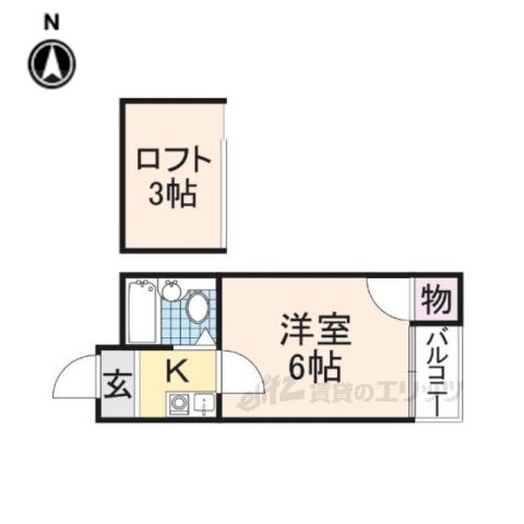 オーナーズマンション瓢箪山(1K/3階)の間取り写真