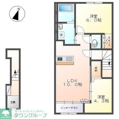 サラスリーノ(2LDK/2階)の間取り写真
