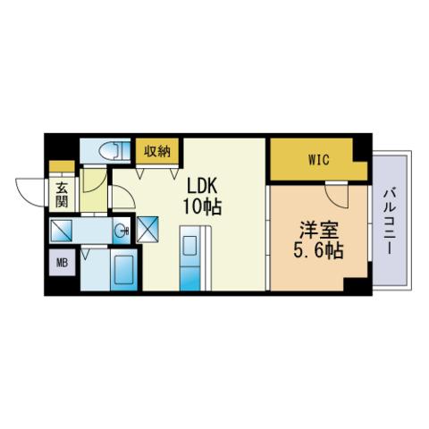 グローリア・ミオ・大野城(1LDK/4階)の間取り写真