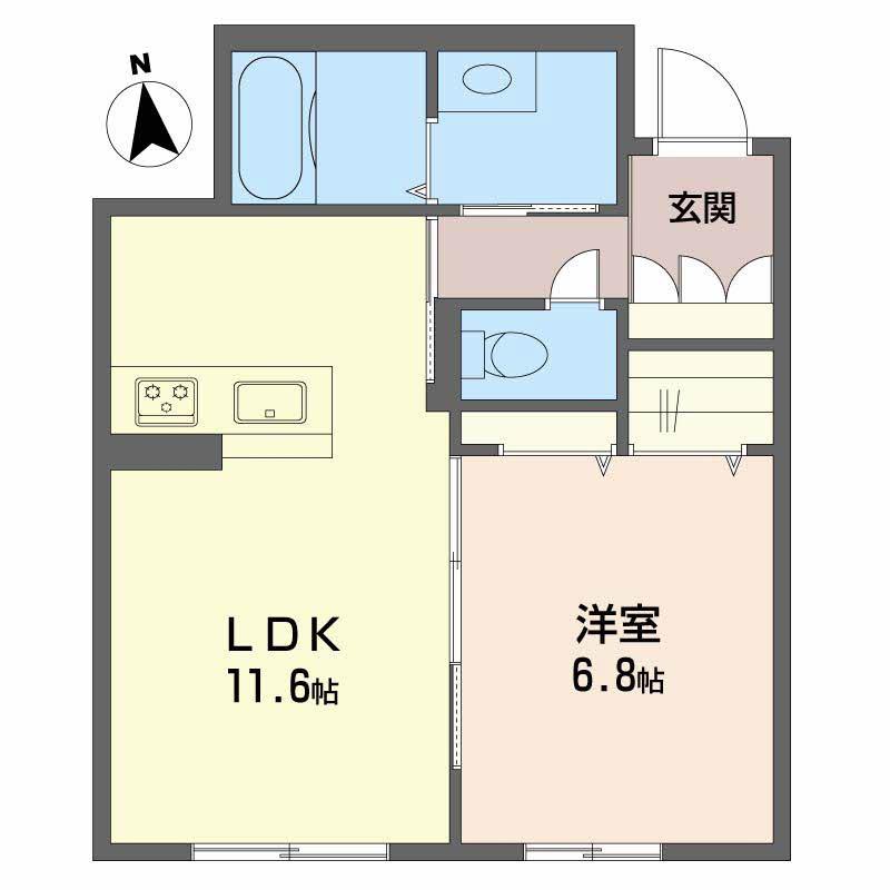 べレオ末広(1LDK/3階)の間取り写真
