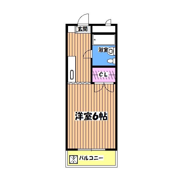 多摩セントラルビル(1K/2階)の間取り写真