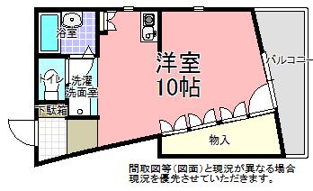シャトー水戸(ワンルーム/1階)の間取り写真
