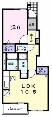 プラシード(1LDK/1階)の間取り写真