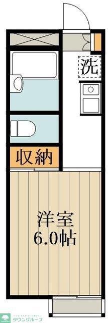 西武国分寺線 鷹の台駅 徒歩9分 2階建 築31年(ワンルーム/2階)の間取り写真