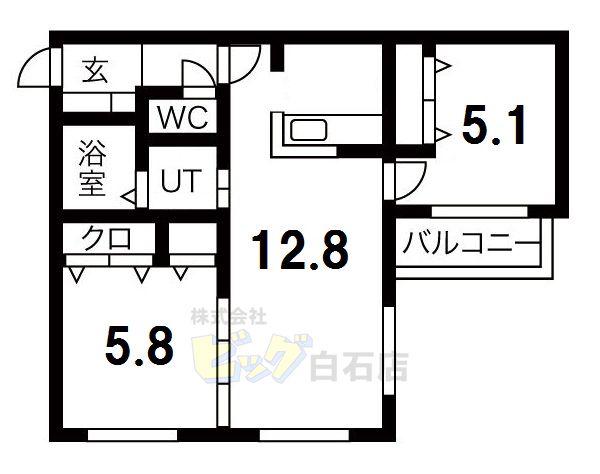 ALTA MAREA(2LDK/4階)の間取り写真