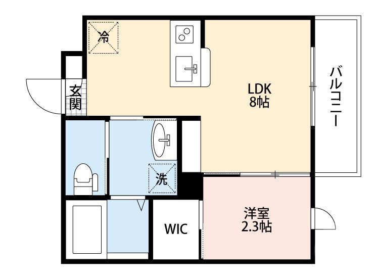 リアコート関大前CENTER(1LDK/3階)の間取り写真