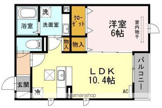 フェリーチェ西田(1LDK/2階)の間取り写真