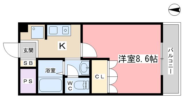 リヴィエール(1LDK/2階)の間取り写真