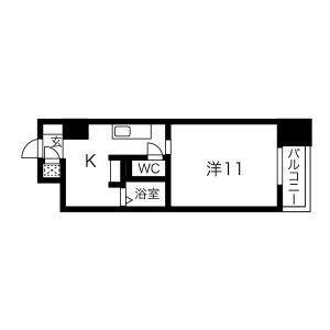 プリマヴェール名駅シュール(1K/7階)の間取り写真