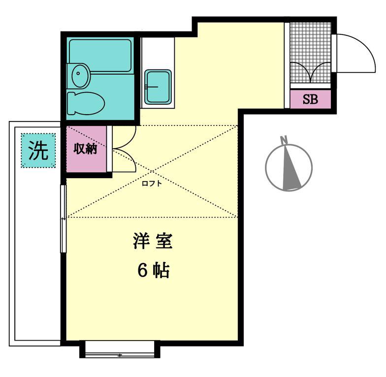 CASA109(ワンルーム/2階)の間取り写真