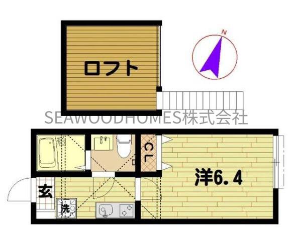 ドミール追浜南(1K/1階)の間取り写真