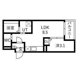 JACK MIYAHARAIII(1LDK/3階)の間取り写真