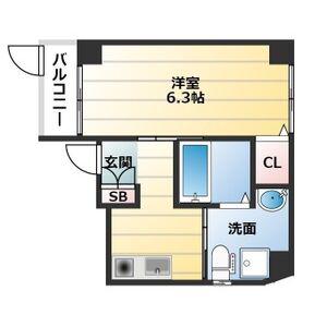 SQUARE9豊中(1K/1階)の間取り写真