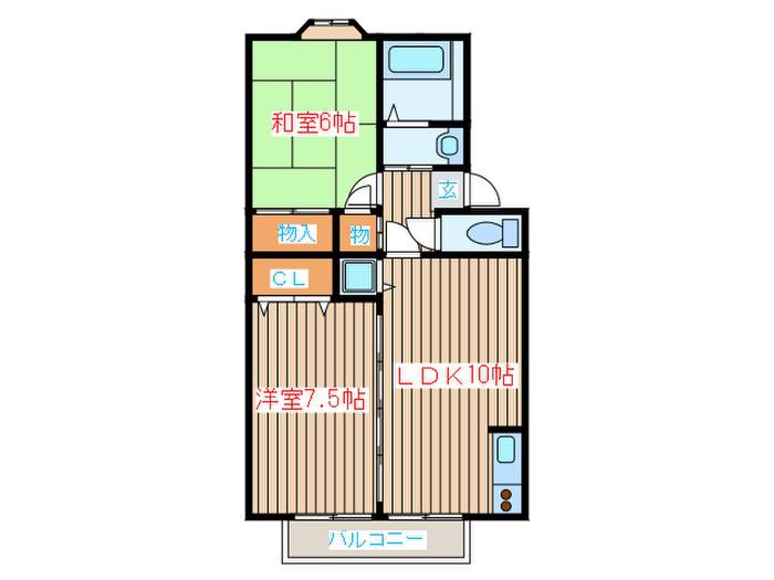 ロイヤルコート文化町IV番館(2LDK/1階)の間取り写真