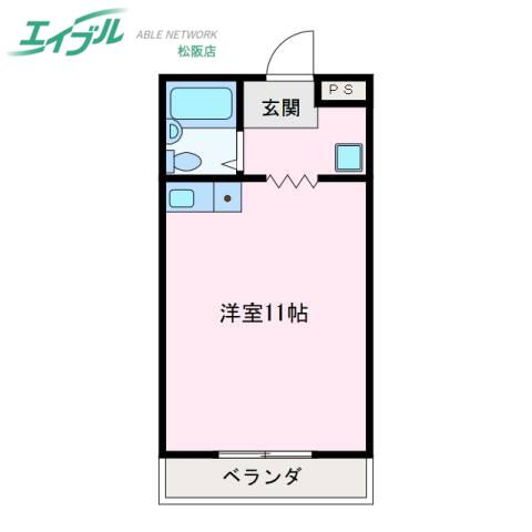 レジデンス学園前(ワンルーム/3階)の間取り写真