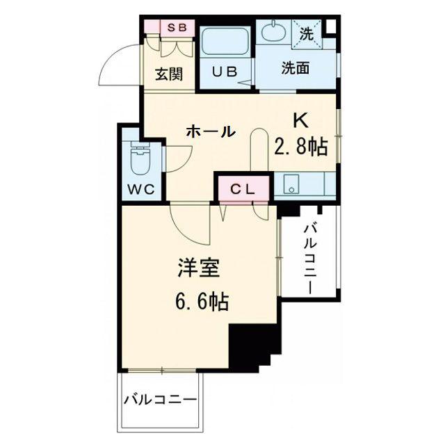 プレサンスセンターコア大阪(1K/5階)の間取り写真