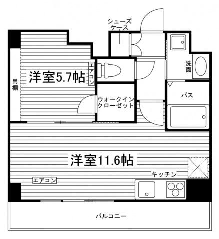 リビスタ盛岡駅前(1LDK/13階)の間取り写真