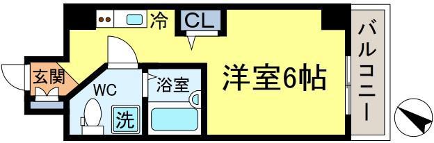 THEパームス新小岩(ワンルーム/2階)の間取り写真