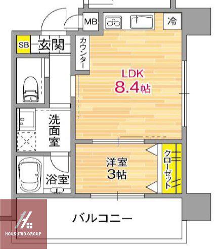 グローハイツ千林(1LDK/3階)の間取り写真