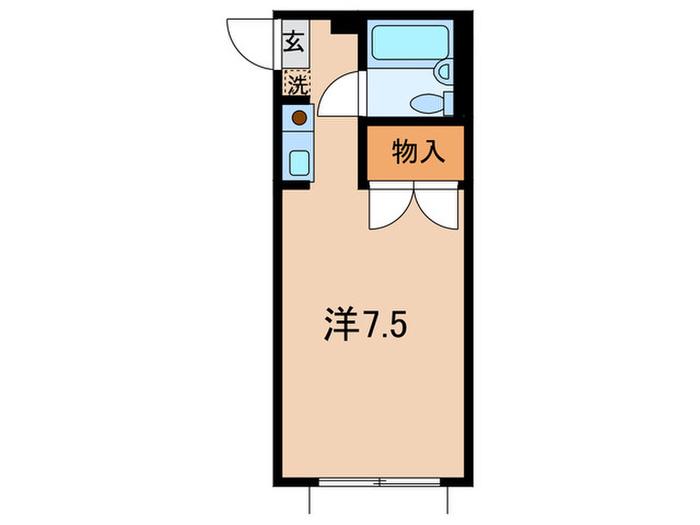 クローバーメゾン(ワンルーム/1階)の間取り写真