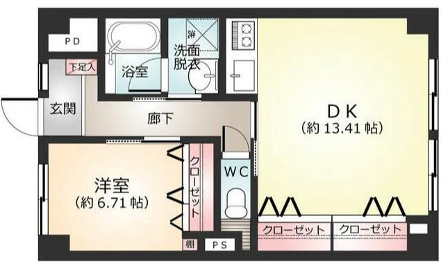 ラピスマンション(1LDK/3階)の間取り写真