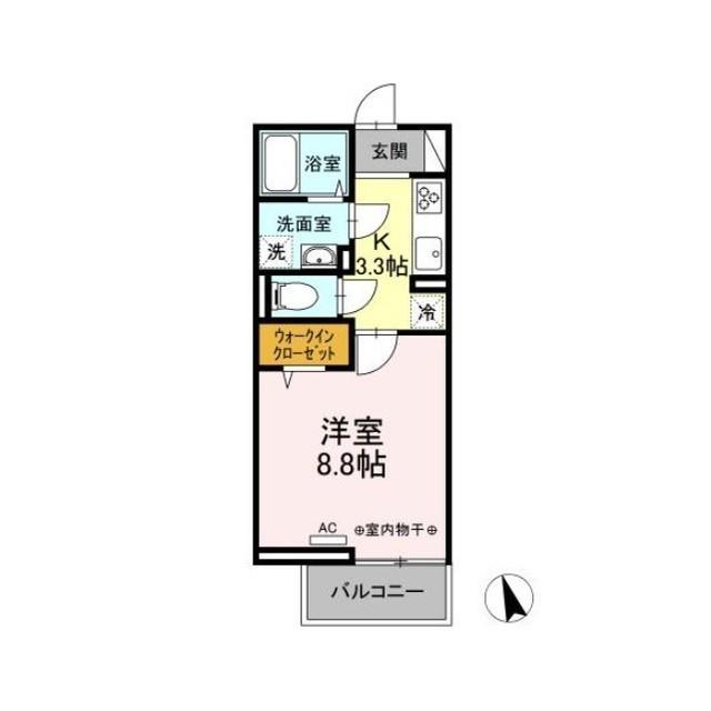 D-ROOM ルミエール武田(1K/3階)の間取り写真