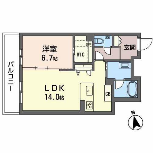 KORYO NEST 浄水(1LDK/3階)の間取り写真