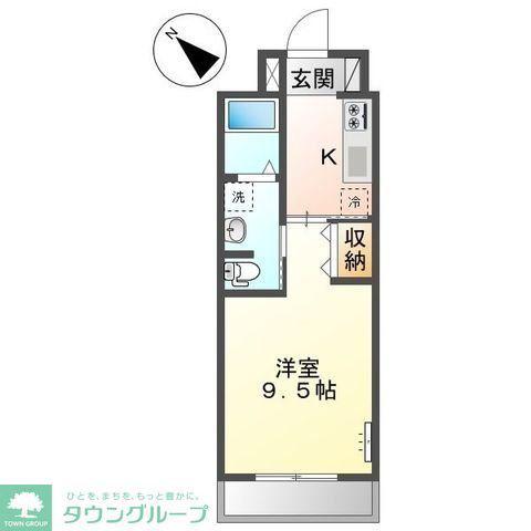 アレッサーノ(1K/2階)の間取り写真