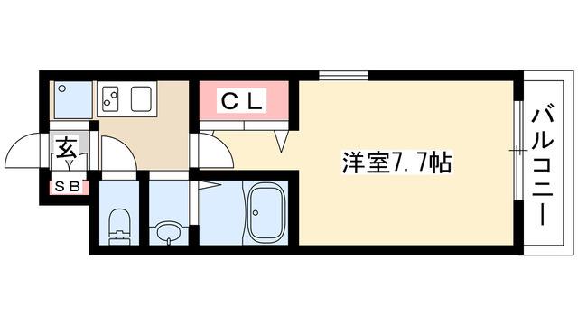 モラリエ西高蔵(1K/2階)の間取り写真