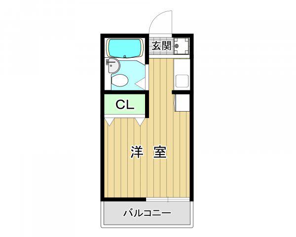 ハイツ高瀬(ワンルーム/1階)の間取り写真
