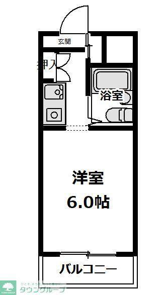 WAVE(ワンルーム/2階)の間取り写真