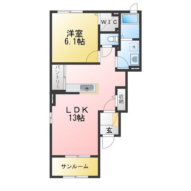 メーヴェ31 A(1LDK/1階)の間取り写真