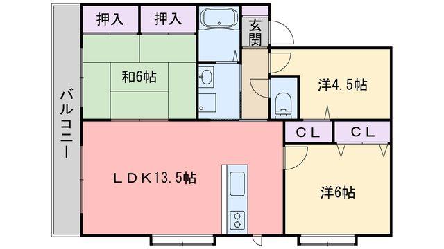 コンテパルティロ原(3LDK/2階)の間取り写真