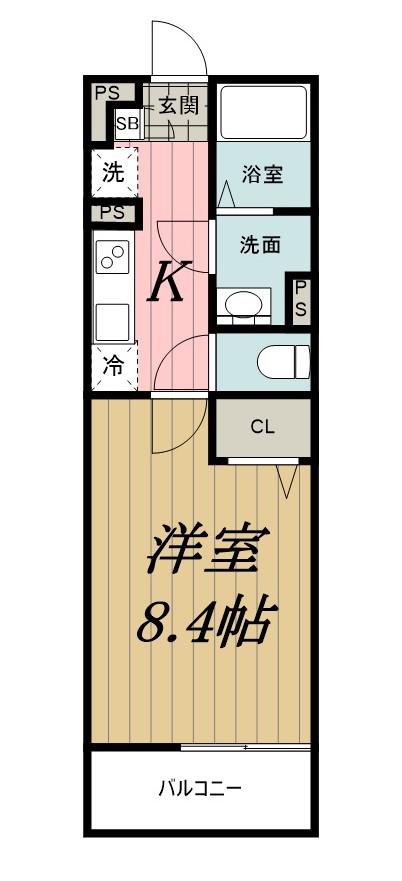 リブリ・ヴァネッサ(1K/1階)の間取り写真