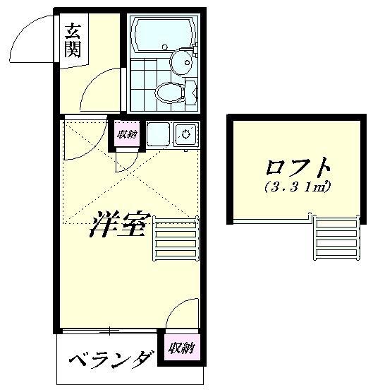 ライフピアマーブル(ワンルーム/1階)の間取り写真
