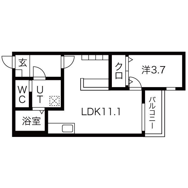 STORIA日比野(1LDK/3階)の間取り写真