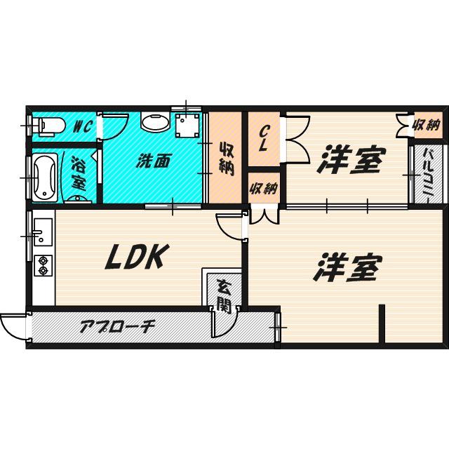 ガーデンテラス・シバ(2LDK/2階)の間取り写真