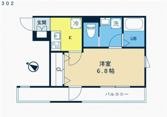 CMB目白(1K/3階)の間取り写真