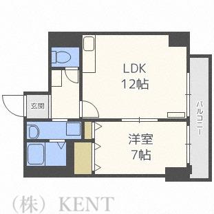 メゾンドゥリバーニュー(1LDK/1階)の間取り写真