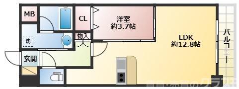 クランエシオ(1LDK/3階)の間取り写真