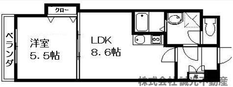 エース五番館(1LDK/10階)の間取り写真